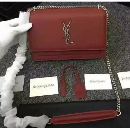 Yves Saint Laurent Monogramme Cross-body Shoulder Bag Y3370 Vino