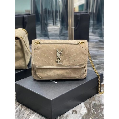 Yves Saint Laurent NIKI BEBE EN PIEL ANTE ACOLCHADA 498894 BEIGE