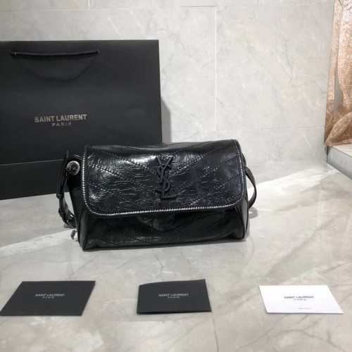 Yves Saint Laurent Niki Leather Shoulder Bag Y577124 Negro