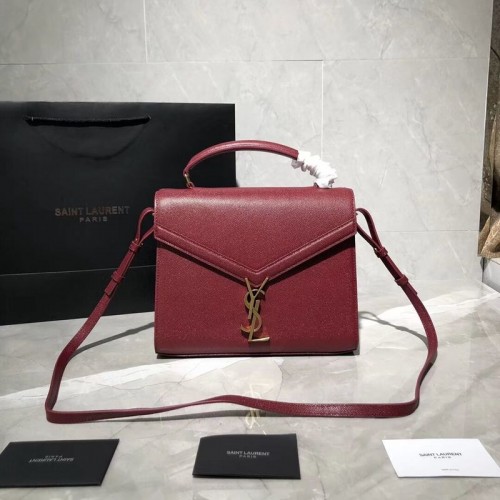 Yves Saint Laurent BOLSO MEDIANO CASSANDRA CON ASA SUPERIOR DE PIEL GRABADA GRAIN DE POUDRE Y578000 Rojo