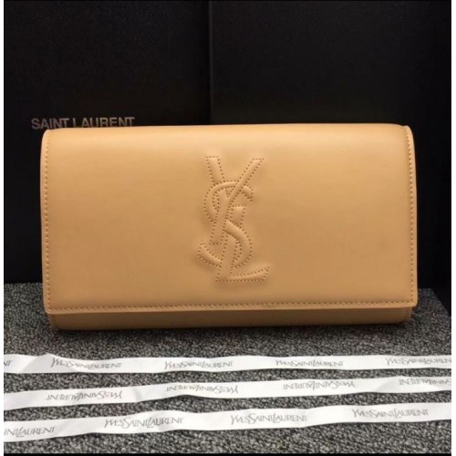 Yves Saint Laurent Cuero Original Sac Be Du Jour Clutch Bag 26752 Beige