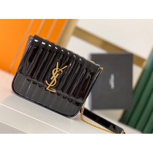 Yves Saint Laurent Charol Original Leather Large Vicky Bag 532595 Negro