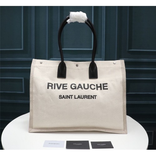 Yves Saint Laurent Rive Gauche Bolso de compras 59929 Blanco