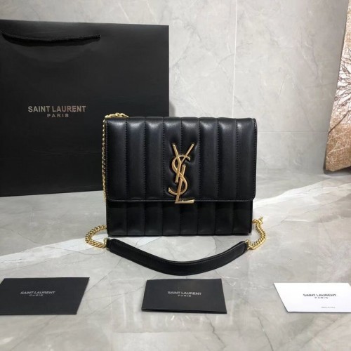 Yves Saint Laurent Sheepskin Original Leather Shoulder Bag Y554125 Negro