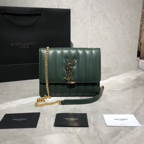 Yves Saint Laurent Sheepskin Original Leather Shoulder Bag Y554125 Verde