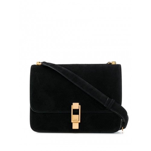Yves Saint Laurent Small Original Nubuck leather Shoulder Bag Y585061 negro