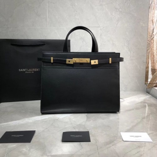 Yves Saint Laurent Top Handle Bag Cuero Original Y568702 Negro