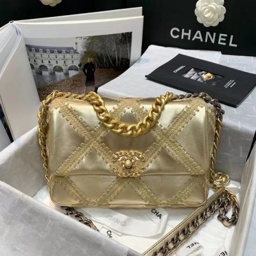 bolso chanel 19 solapa AS1160 oro