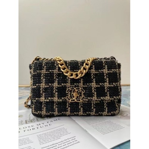 bolso chanel 19 solapa Tweed AS1160 AS1161 AS1162 negro