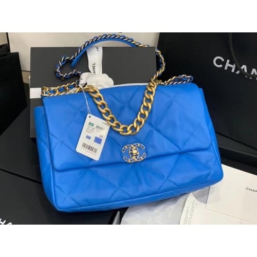 Bolso solapa grande chanel 19 AS1162 Azul eléctrico