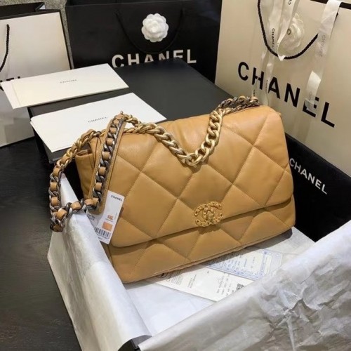 chanel 19 bolso grande con solapa AS1162 albaricoque