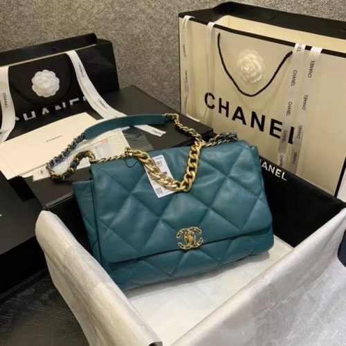 chanel 19 bolso grande con solapa AS1162 azul
