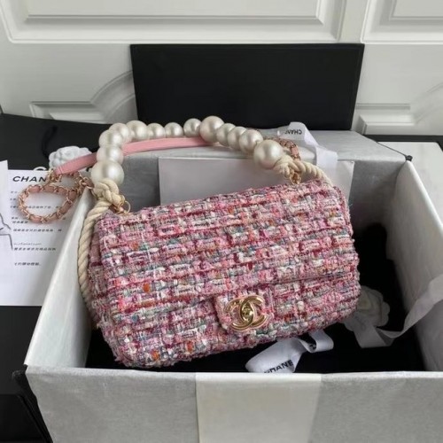 bolso solapa chanel Tweed 19SS rosa