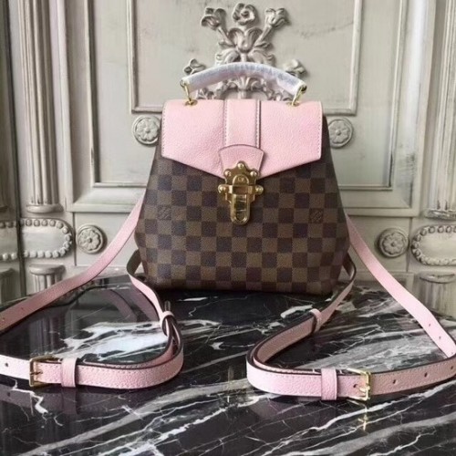 Mochila aguas termales louis vuitton Cuero original CLAPTON 42259 rosa
